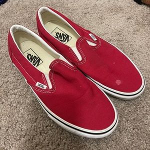Red slip on Vans